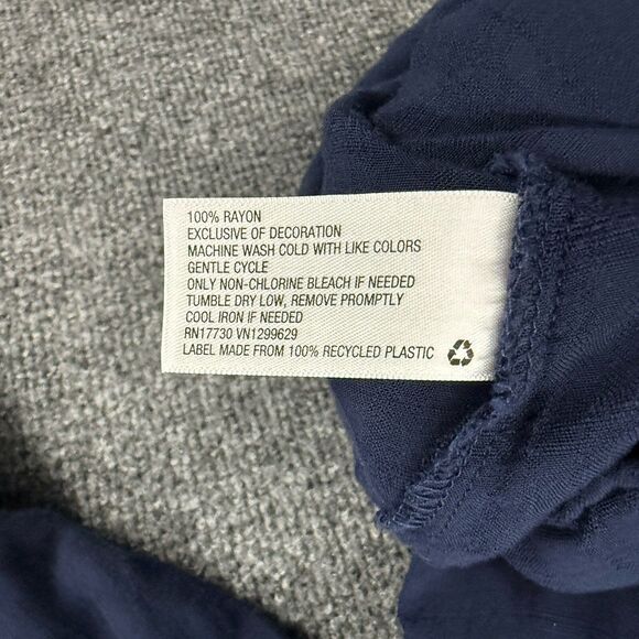 Old Navy Blouse Top Womens XL Blue Embroidered Boho Peasant Cottagecore Western - Picture 6 of 8